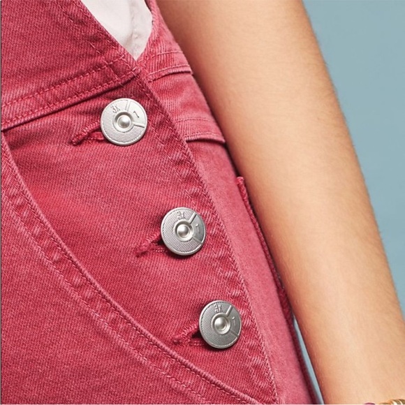 Anthropologie 3 x 1 NYC Washed Red Overall Jeans Womens XS - Picture 4 of 11